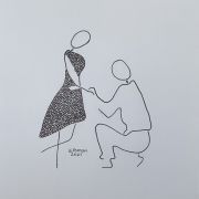 Seria kobieta i mężczyzna - Zaręczyny - technika własna, papier - 26x18