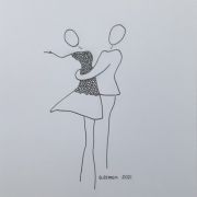 Seria kobieta i mężczyzna - Pierwszy taniec - technika własna, papier - 26x18