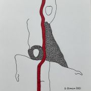 Seria kobieta i mężczyzna - Kompozycja G-76 - technika własna, papier - 25x16
