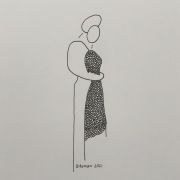 Seria kobieta i mężczyzna - Czułość 1 - technika własna, papier - 20x12