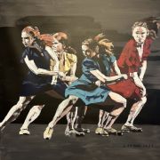Taniec wg. Bałtyckiego Teatru Tańca - akryl, płótno - 160x160