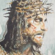 Jezus - akwarela, papier - 28x15