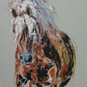 Portret konia 13 - pastel olejny, papier - 39x29